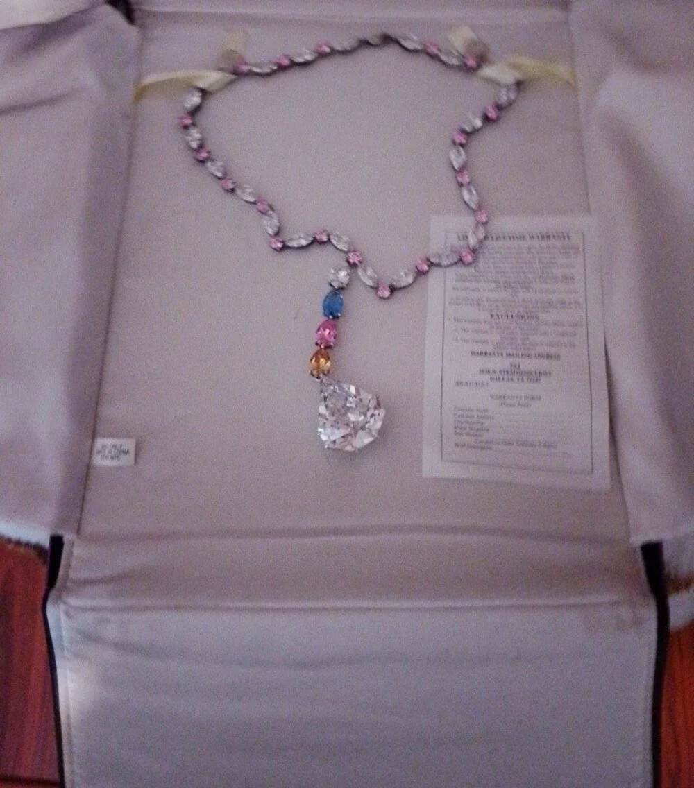 Suzanne SommerCrystal Teardrop Pendant Necklace with Pink and Multicolor Accents